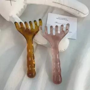6클로우 레진 두피 마사지기 경락 마사지 빗 휴식 스트레스 해소 내구성 편안함 사계절 헤어 케어 도구
