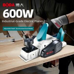 대패 BODA PL8 82E 600W 산업용 전기 알루미늄 하우징 조절 가능한 깊이 이중 블레이드 액세서리 포함