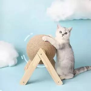 [셀러허브 생활리빙]고양이 스크래쳐 삼베로프 회전볼 스크래치공-S (51475832)