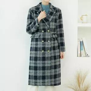 [하프클럽/플랜비컬렉션]플랫포켓 체크 누빔 코트_PM2508CT001D