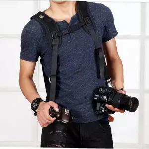 카메라 동시사용 바디 DSLR 어깨 바디스트랩 장비 조끼 촬영 퀵 2대 듀얼 더블