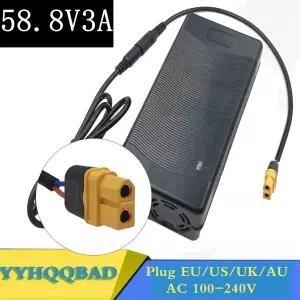 리튬 이온 배터리용 배터리 충전기 전기 자전거 리튬 배터리 충전기 XT60 커넥터 58.8V 3A 14S 48V