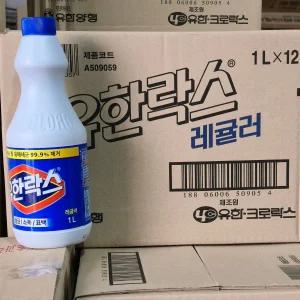 안정성 1BOX12입_ 1L 필수템 위생적인 고순도 유한크로락스 레귤러 튐방지 차아염소산나트륨 걸레