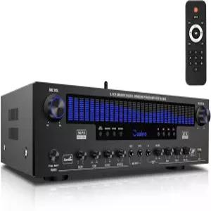 스테레오 리시버 홈 오디오 앰프 DSP 디스플레이 포함 300W 정격 전력 5.1채널 블루투스