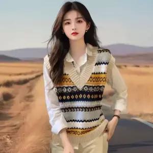 여성여름조끼 온나핏 니트 베스트 니트조끼 노르딕 트위드베스트