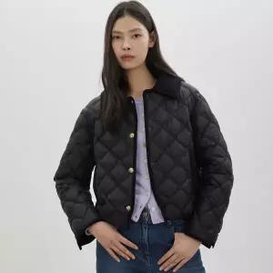 [CC콜렉트][AK분당점] [씨씨콜렉트] 코듀로이 배색 퀼팅 경량 다운_C261PSG801