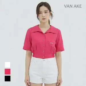 [반에이크] 와이드카라 반팔 블라우스_VB37BLUD05Z