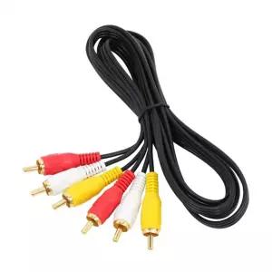 케이블 3RCA 3선 1M 영상 음성 스테레오 금장도금 고급형 커넥터 VCR 캠코더 게임기