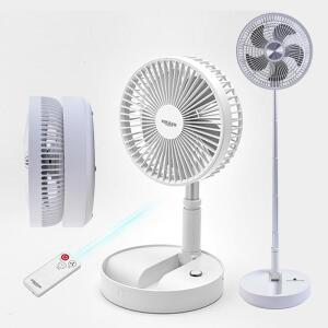 선풍기 접이식 리모컨 KC 10인치 무선 폴더형 저소음 대용량배터리 높이조절