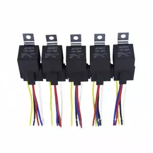 로사토 JD1914 12V 40/30A 5피스 자동차 릴레이 및 트럭용 5핀 커넥터 포함 - 5팩