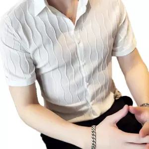 라틴 무대복 남자 반팔 댄스복 셔츠 사교 공연복 스포츠 댄스 의상 흰색
