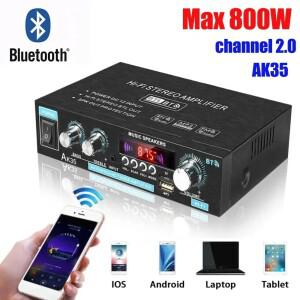 AK35 HiFi 디지털 블루투스 앰프 MP3 채널 2.0 사운드 지원 110V-240V 가정용 자동차 스피커 FM USB 원격