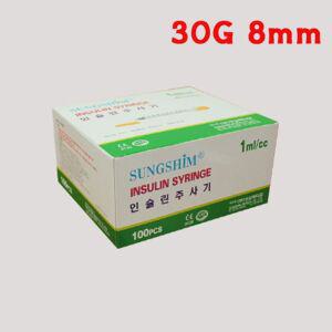 성심 인슐린주사기 30G 8mm 1cc 100ea 당뇨관리용품