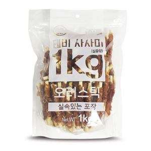 테비 사사미 오리스틱 1kg 간식 중량만 표기 정직한 강아지 간식