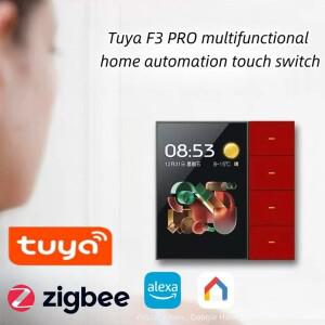 F3Pro 투야 스마트 지그비 벽 스위치 홈 오토메이션 중앙 제어 패널 커튼 및 조명 장면 터치