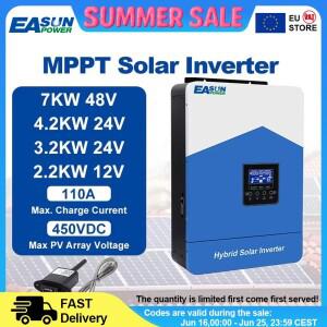 EASUN POWER 7KW 4.2KW 하이브리드 태양광 인버터 48V 24V 12V 230V  80A 110A MPPT 충전 컨트롤러 PV 450V