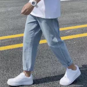 남성 밴딩 청바지 작업복 빅사이즈 일자 데님 팬츠