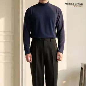 [로즈블로썸][멜팅브라운] 남성 긴팔 반폴라니트 티셔츠 KU96 (43703350A)