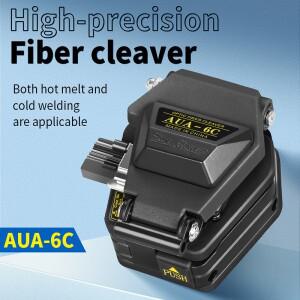 검정색 AUA-6C 고정밀 섬유 절단기 FTTH 핫멜트 콜드 연결 케이블 칼 도구 16 페이스 블레이드