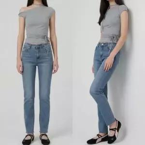 컷팅진 컷팅 밑단 슬림 일자 데님 팬츠