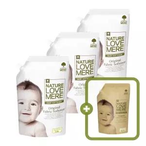 네이쳐러브메레 아기섬유유연제 리필형 1300ml 3팩+(GIFT)세제 오리지널향 500ml 리필 1팩