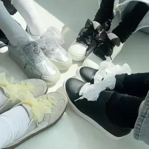 쉬폰 운동화 리본 레이스 신발 끈 4color 새틴 신꾸 리본끈 운동화끈 꾸미기 (38173075)