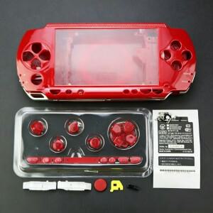 소니 PSP1000용 풀 하우징 쉘 키트 - 투명 버튼 스티커 및 나사가 포함된 PC 전면 교체용 게임 콘솔