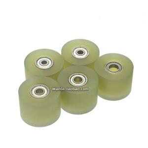 PU 폴리우레탄 플랫 프레스 휠  이중 베어링 가이드 풀리   고무 롤러  컨베이어 벨트 정지 내부 5mm  10mm
