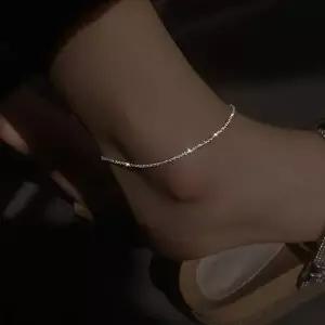 실버 체인발찌 두줄 여자 패션 레이어드 명품 데일리 은체인 뱀줄-WFPRA0K