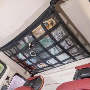 포드 F150 지프 혼다 CRV RAV4 밴 오거나이저 및 스토리지 캠핑 액세서리용 SUV 차량 천장 카고 네트 포켓