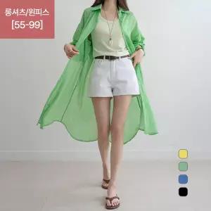 [나크21] 55 99 체크 거즈 원피스형 롱셔츠 NK61 TS 20_P431724134