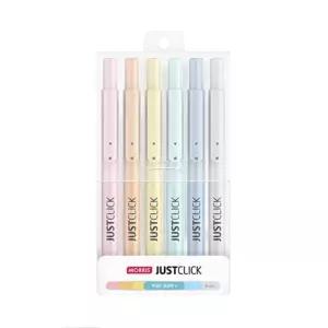 모리스)저스트클릭 마일드 형광펜S 6색세트/암기팬/중요/표시/언더/라인펜/당근/형광펜/밑줄쫙/암기용/초등