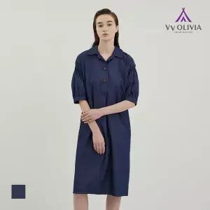 [비비올리비아] [VVOLIVIA] 데님라이크 원피스_VVBOA4M3381
