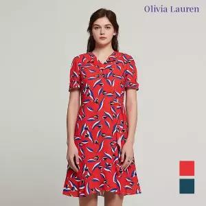 [올리비아로렌] [OLIVIA LAUREN] 네크 프릴 프린트 원피스_VOCOAVM4411