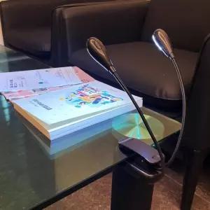 IOWFFNYSY 형 조명 트윈 집탠드 스탠드 2구 블랙 집게 독서등