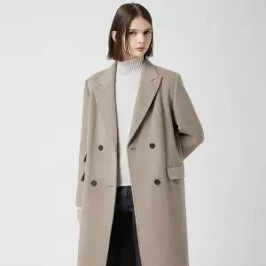 [CC콜렉트][씨씨콜렉트] 밍크 블렌드 더블 브레스티드 롱 코트_C254MSG564
