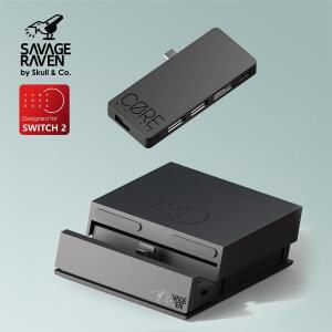 스컬앤코 세이베이브 레이븐 점프게이트 독 USB C 허브 휴대용 스탠드 도킹 스테이션 스위치2 호환 OLED 게