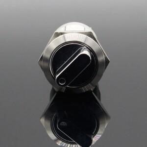 19mm 2 3 위치 푸시 버튼 DPDT 금속 선택기 방수 스테인레스 스틸이있는 로터리