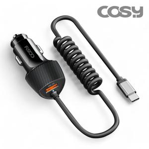 [COSY] 카모 51W C타입 스프링 케이블 초고속 차량용 충전기(PD+QC3.0) [CGR2273AT]