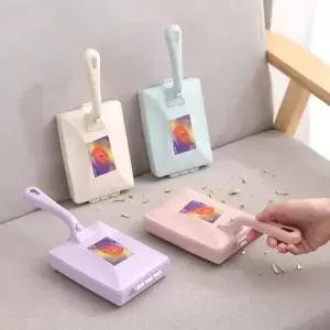 새로운 더블 롤러 린트 제거 브러시 카펫 먼지 청소기 옷 애완동물 털 다기능 가정용 청소 도구