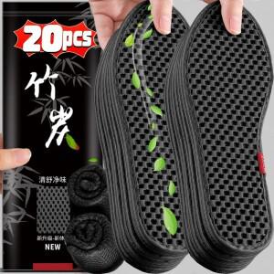 2-20pc 대나무 숯 탈취제 안창 메쉬  흡수 땀 신발 패드 남성 러닝 스포츠 삽입 깔창