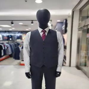보스렌자 빅사이즈 130 기본핏 울 혼방 차콜 그레이 양복 조끼 베스트 RMSVS6203
