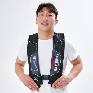 티모스포츠 자동팽창식 구명조끼 씨가드 기본형 KC인증 FREE-블랙(화이트) 수분감지 낚시 국내생산