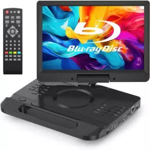 12인치 1080P 풀 HD 스위블 화면을 갖춘 FANGOR 13.3인치 휴대용 블루레이 플레이어 HDMI 출력 및 AV