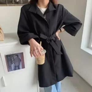 빅사이즈 봄가을코트 집업스타일 트렌치코트 가을아우터 바바리 LF7445