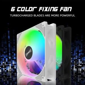 PC 케이스 선풍기, 데스크탑 컴퓨터용 RGB 순환 거울 조명 효과,  내부  외부 발광, 120mm, 12V