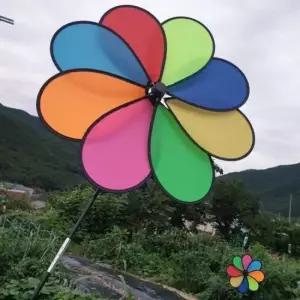 식당 바람개비 정원 장식 대형 50cm 레인보우 스피너