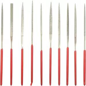 조르베이오 10Pcs 정밀 다이아몬드 파일 세트 - 보석 금속 및 목공용 2x100mm 미니 바늘