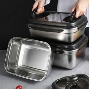 직사각형 대용량 밀폐 용기 반찬통 식품 보관 용기 실리콘 핸들
