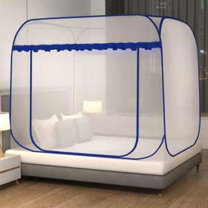 혜명생필품몰 사각 침대모기장 150x200cm 블루 텐트형 아기침대모기장 자석방충망 폴딩모기장